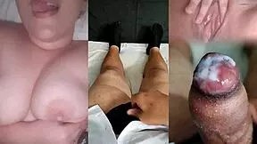 I saw my ex masturbating her tight wet pussy and jerked my small dick