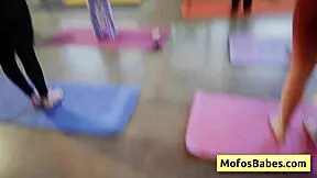 does this slutty blonde suck big cock in yoga class?