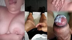 I saw my ex masturbating her tight wet pussy and jerked my small dick