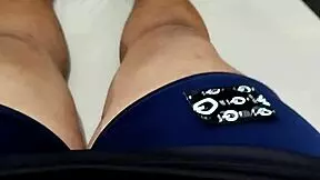 I saw my ex masturbating her tight wet pussy and jerked my small dick