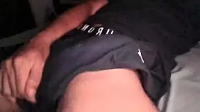 Hot Guy Jerking Off His Big Cock In Tight Workout Clothes With Loud Moaning And Intense Masturbation On The Bed