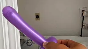 helping stepsister with her talent using a big butt plug for practice