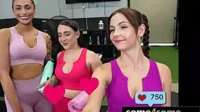 Three curvy teen 18+s blackmail their way to free gym memberships