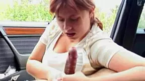 Young redhead bbw girl in car 🚗
