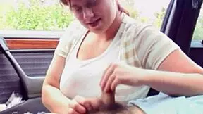 Young redhead bbw girl in car 🚗