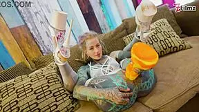 Sexy fishnets highheels stocking solo anal xl dildo play anal dildofucking fishnets highheels stocking