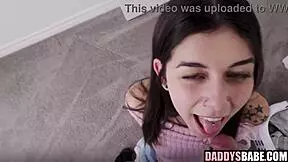 disciplining a messy stepdaughter with POV blowjob