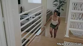 Brunette teen 18+ roommate getting fucked with strap on dildo while loading the dishwasher – Anna Claire Clouds, Chanel Camryn