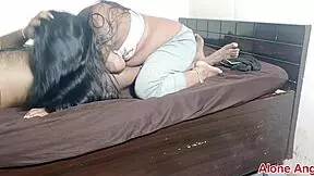 Indian bhabhi blowjob and footjob with devar in bedroom
