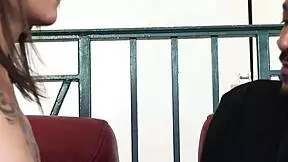 Petite white girl gets a big black cock in her tight pussy