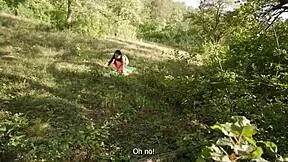 Stranger Caught Yoga In Woods Gets Hard Cock Thrust