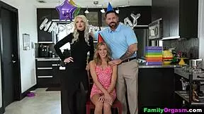Familyorgasm - teen 18+ blows out her stepdad's candle on her birthday