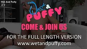 Gorgeous curvy European teen masturbates with big dildo in close up