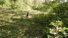 Stranger Caught Yoga In Woods Gets Hard Cock Thrust