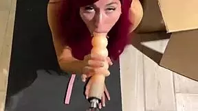 My Sex Machine Fucks Deep Throat With Huge Dildo!
