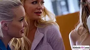 in the hospital, a lesbian doctor licks her teen 18+ client while milfs watch