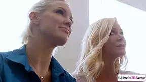 in the hospital, a lesbian doctor licks her teen 18+ client while milfs watch