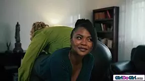 dominant milf lady boss strapon anal fucks ebony secretary