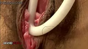 Steamy JAV teen explores pussy with unique toys solo 😏