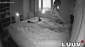 Young european couple engages in intimate exhibitionism for money