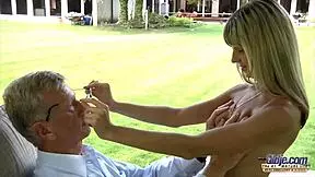 Grandpa Fucks Hot Pussy Gina Gerson, Making Him Cum in Her Mouth