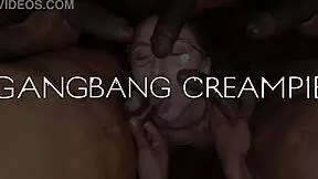 Cute Petite Brunette Babe Gets Gangbanged With Blowjob And Deepthroat Before Creampie In Cowgirl And Missionary