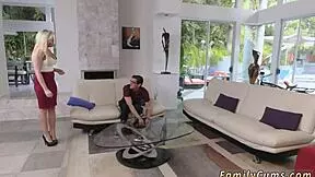 Hd stepmom bosses stepdaughter in seduction while stepsiblings study and suck