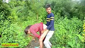 18yrs boy fucking new girlfriend at jungle indian outdoor sex