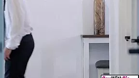 Stepbro catches big tits teen stepsister and fucks her hard in POV