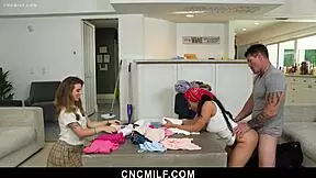 a freeuse arrangement where husband fucks wife and stepdaughter anywhere and anytime - cncmilf