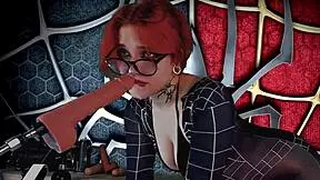 meridjane became a spider girl and gives a passionate blowjob