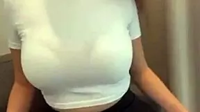 Stepmom shows bra in short skirt outdoors