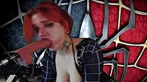 meridjane became a spider girl and gives a passionate blowjob