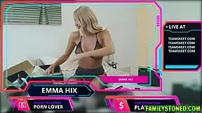 i'm stepdaughtemma hix playin with my pussy while unboxin fan gifts on live cam