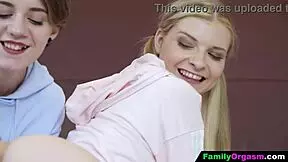 Little sisters create sensual content together