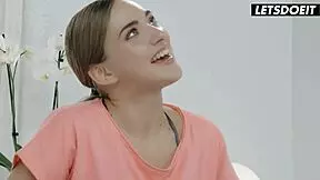 Yoga session with petite teen oxana chic turns into passionate sex