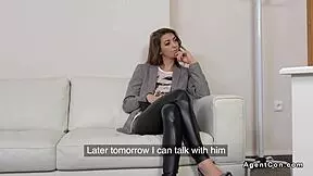 Petite model, are you fucking that big cock for the fake agent?