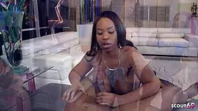 I watched two curvy ebony women with huge tits seduce a guy for a wild threesome