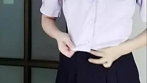 hot teen student in uniform films sexy clip for money, leaked now