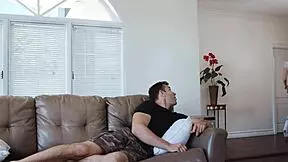 Tall girl Lena Anderson rides big cock in reverse cowgirl