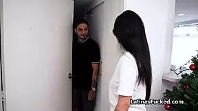 I'm fucking this sexy latina's face in the shower with my big dick.