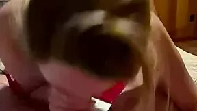 cute wife gives head and gets a mouthful of cum