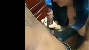 The otaku girl offers oral pleasure for cash.