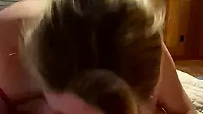 cute wife gives head and gets a mouthful of cum