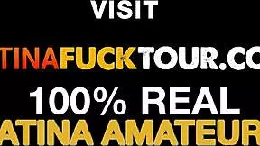 Amateur Colombian teen intensely stretches all holes with older big cock stud pov