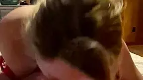 cute wife gives head and gets a mouthful of cum