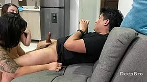 how to make porn with two sexy girls - wild double blowjob pov