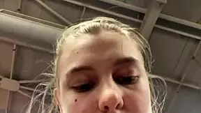 Public workout with masturbation