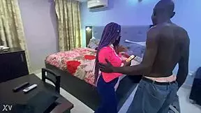 old man orders petite african prostitute to hotel room for rough fuck