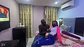 old man orders petite african prostitute to hotel room for rough fuck